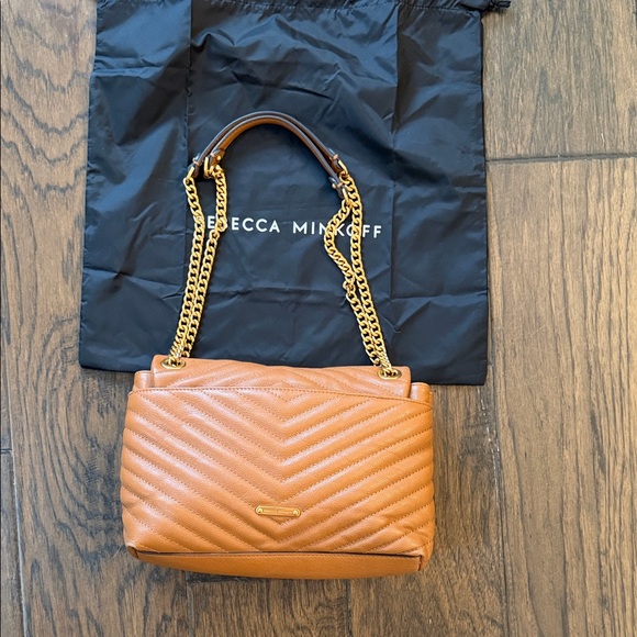 Rebecca Minkoff Brown Quilted Shoulder Bag with Gold Chain - Picture 2 of 3